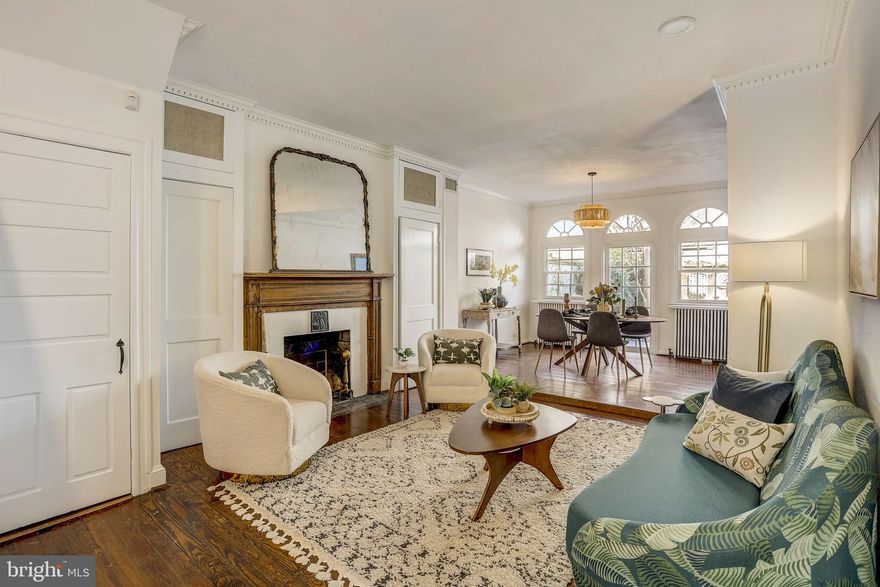 Inviting Fitler Square townhome with large spaces and brilliant south-facing light. Significant character includes high ceilings; hardwood floors; moldings; multi-paned double hung windows.

Tastefully updated. 3 bedrooms plus finished lower level, 2 full baths. Two phenomenal outdoor spaces—a spacious patio and a walk-out roof deck with Center city skyline views. 

Capacious, open first floor plan with wood-burning fireplace. Bright, cheery, updated kitchen.

The 2nd floor offers a primary bedroom with large sitting area and a wall of paned glass overlooking the rear garden, another sizeable bedroom, and an updated full bath.

The third floor is a single floor bedroom with updated full bath and walk out to large deck. Could be the primary or a studio, office, family room, and guest bedroom. Every space in this home is simply lovely.

Finished lower level is ideal for an office, playroom, or den. Excellent storage throughout the home.

Most desirable location on one of the city’s prettiest quiet, tree-lined blocks. Right off Fitler Square park and a block or two to so many restaurants, coffee shops, prepared food options, supermarkets, and other amenities. One block to Schuylkill River Park with its friendly spaces, playground, dog park, tennis courts, and the Schuylkill River Trail. Quick walk to both Rittenhouse and University City. The combination of an amazing block along with a 95 WalkScore and TransitScore, and a 97 BikeScore. In the Greenfield School Catchment and one block from The Philadelphia School. Warm and wonderful home on one of the city’s finest blocks.