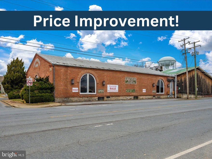 Prime location in downtown Frederick on the NE corridor. Mixed-use zoning with unlimited potential. Excellent site for music/entertainment venue, restaurant or food hall or re-development for mixed use/residential/retail.  The two existing structures are comprised of approximately 36K SF situated on 1.38 acres and incorporate two parcels.  Currently operating as an antique shop.  The owner will entertain financing and also may require a lease-back provision, both negotiable. Business inventory is open to negotiation. Seller is retiring and will be having a summer close out sale for all inventory.