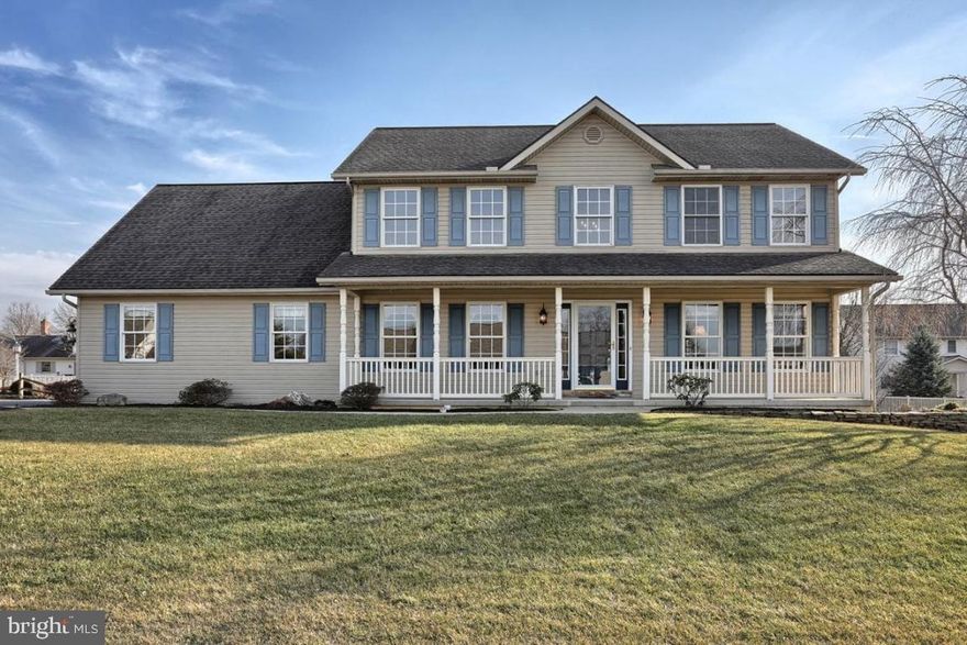 This home offers it all! Spacious kitchen with large island, open floor plan, two story foyer with hardwoods & beautiful stone surround fireplace. Master bdrm incl 2 WIC & attached spacious full bath.  Unfin bonus room possible 4th bdrm or playrm (adds 286 sq ft.). Lower level ready to finish, with rough in plumbing. Private setting with professional landscaping, expanded 2 car garage and storage shed.  Desirable Southgate Manor, S Lebanon Twp.