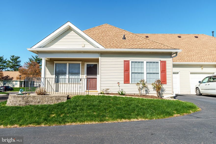 Welcome to 57 Avenrowe Court, a beautifully maintained end-unit home in the desirable Avenrowe 55+ Community in Fairless Hills. This 2-bedroom, 2-bathroom single-story condo offers comfort, convenience, and truly low-maintenance living. Step inside to a bright and open floor plan featuring hardwood floors throughout the main living areas and brand-new carpet in the bedrooms. The kitchen has been recently updated with new cabinets, countertops, and a new sink, and new appliances—offering a fresh, modern feel in a smart and efficient layout. The spacious primary bedroom features plush new carpet, generous closet space, and a private en-suite bathroom complete with a custom built-in that adds valuable storage and extra counter space. A second bedroom and full hall bath provide flexibility for guests, hobbies, or a home office. Additional highlights include an in-unit laundry area and interior access to the attached one-car garage. There is an unfinished walk-up attic.  Enjoy outdoor relaxation on the charming covered front patio and the added privacy and natural light that come with being an end unit. Ideally located just across from the community clubhouse and fitness center, you're perfectly positioned to enjoy the neighborhood’s amenities. Monthly fees include water, sewer, trash, snow removal, roof, gutters, and landscaping—making for easy, maintenance-free living. Don't miss the chance to make 57 Avenrowe Court your next home in this welcoming and vibrant 55+ community! Avenrowe is close to shopping, entertainment and transportation.