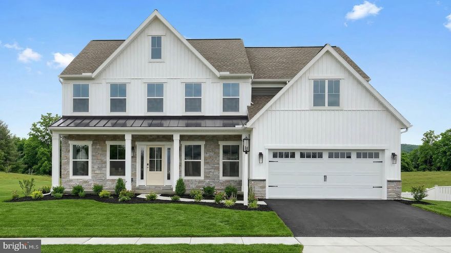 This stately 2-story home has an inviting front porch, 9ft ceilings on first floor and basement, and a 2-car garage with mudroom entry. Luxury vinyl plank flooring flows throughout the main living areas. A study is located across the foyer from the beautiful formal dining room, and between the dining room and kitchen, there is a butler’s pantry, perfect for entertaining. The well-appointed kitchen features quartz countertops with tile backsplash, enhanced cabinetry and appliances, and a large center island and pantry. The breakfast area has sliding door access to the rear patio. A 2-story great room is accented by a stunning fireplace with a stone surround and floor to ceiling trim. A 5th bedroom and full bathroom are also located on the first floor. On the second floor, the owner’s suite boasts a private bathroom with a double bowl vanity, tile shower, freestanding tub, and an expansive closet. Three additional bedrooms, a full bathroom, and convenient laundry room complete the 2nd floor. Images may include virtual furnishings for illustrative purposes only.