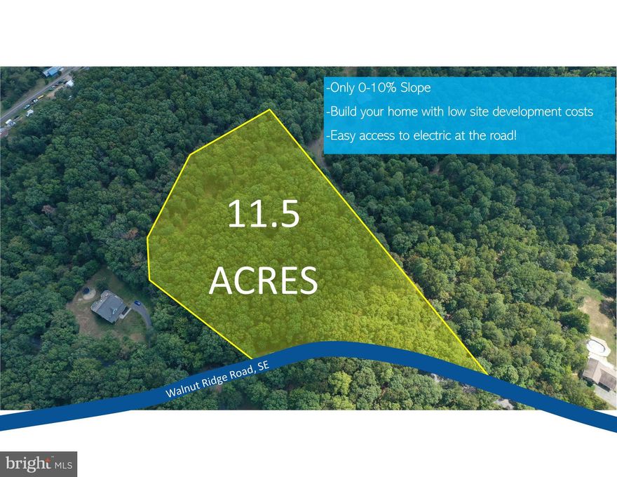 Wooded, level property to build your dream home.  11.5 acres of serene country living.  This property has great road frontage, easy access and would be an easy site to develop.   Recently surveyed and perc test approved for a standard septic system.