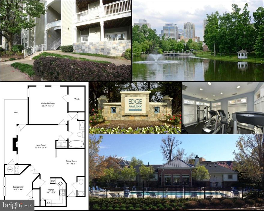 LOCATION! Town Center, restaurants, movie theaters & shops close-by. Preferred corner unit w/open floor plan. Large walk-in closet, gas fireplace, spacious kitchen w/bkfst bar. Granite counters, SS appliances. Laundry in unit, EXTRA STORAGE. Huge wrap-around balcony with spectacular pond view. Unit is in great location within building - Steps to pool & clubhouse.