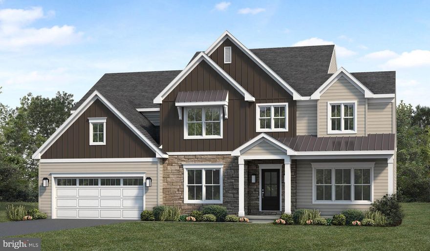 UNDER CONSTRUCTION – AVAILABLE SPRING 2026: This grand 2-story home features 9’ ceilings on the first floor and a 3-car, side-load garage with mudroom entry. The mudroom is complete with built-in lockers, a powder room, and a large pantry. Upon entering the home, the 2-story foyer is flanked by a formal dining room to the right and a living room and carpeted study to the left. Stylish vinyl plank flooring extends throughout the rest of the first floor. The well-appointed kitchen boasts enhanced appliances and cabinetry, quartz countertops with a tile backsplash, a wide center island, and a breakfast nook. Sliding glass doors off the kitchen provide access to large patio, perfect for outdoor entertaining. The great room is warmed by a gas fireplace with beautiful stone and craftsman trim detail. Take the convenient staircase with access in both the foyer and kitchen to the second floor complete with laundry room, 4 bedrooms and 3 full bathrooms. The owner’s suite includes a tile shower, a double bowl vanity, and an expansive closet.