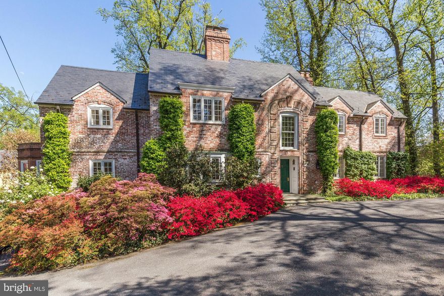 Charming & well-maintained 1935  white-washed French country home with circular drive sits on over an acre of lush grounds.  Handsome architectural details, abundant light, flexible floor plan. 5 BR, 3 BA up plus separate lower level guest suite. .Est.interior sq.ft.: 6,650.  New lot size:    Approximately  48,564 sq.ft.,