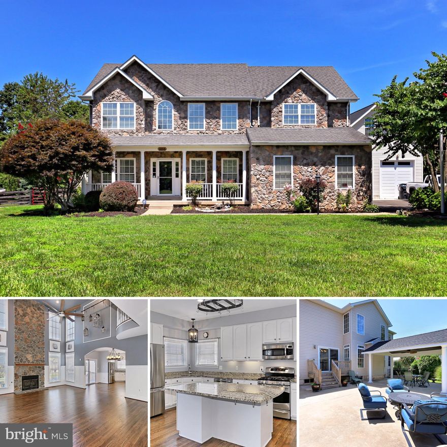 Wow !! This quality Stone Front Home is Perfect if you are looking for quality Upgrades, high ceilings, lots of light, and an amazing detached garage.  And if you are one looking for that rare, upgraded and new garage, this is a must see.  With its 13' ceilings, this over-sized detached garage provides lots of space with stairs leading to the extra storage upstairs.  And if you desire extra or easy parking, this home has it!! And before leaving the garage, make sure to notice the abundance of lighting, 10' upgraded doors, and its ability to finish upstairs and more!  Outside you will enjoy one of the rare fully fenced flat lots in this and neighboring communities.  As you turn coming home, the setting of your home captivates the moment you view the stone front home.  In the evening you will enjoy entering your driveways with its lit columns, trees and flagpole. Sit on your porches and patios and enjoy the sunrises, amazing panoramic rainbows or deer that often visit the front views.  Relax under your porch as the rain waters your private expansive yard.  Walking into your home you feel the energy of an open floor plan, the light filled rooms, and upgraded quality touches. Fully refinished floors, recent paint and fixture upgrades, along with new carpet, and upgraded kitchen give this home the new feel of a modern and open home.  Hardwood floors cover the main floor and give an amazing contrast with the white, grays and blues.   Enjoy your newer 72" fan that provides coolness in the summer, and brings heat up during the winter.   The office overlooks your lawn with both privacy and greenery.  Head upstairs to the 4 BRs with vast ceilings and views.  Your master has high ceilings, a large walk-in custom closet.  Your master bath is large with a separate soaking tub, shower, and private WC area.  Head downstairs to your full finished basement.  Its open floor plan allows for many different uses.  An area for theater, workout, or anything you need!  A finished storage area also allows for many options!  Close to Downtown Warrenton and Gainesville, shopping and more is just minutes away.  Quick access to 66, 55, 605 and 17 allow and a commuter lot across the street.  Come visit and see for yourself !!