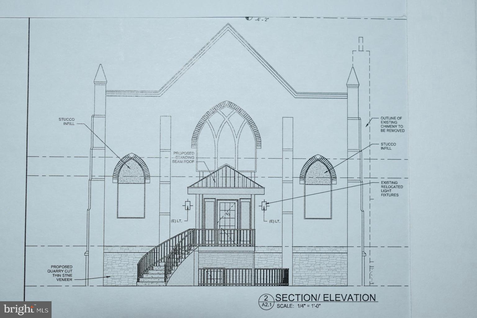 Welcome to John's Court, the most exciting and unique renovation project in Ambler Boro. Formerly known as St John's Lutheran Church, this property is being totally reimagined and designed into 2 individual units, each being 3 floors and over 3000SF. As you approach the front of Unit A , there is a sweeping curved staircase that takes you from the street up to the front door . You will also notice a private courtyard with a sitting area and fire pit, formerly the vestibule of the church which has since been removed and opened up to create this formal entrance and outdoor living space. Step through the front door in to the bright, sun lit great room with hardwood floors, large windows, high ceilings, a gas fireplace, recessed lighting and wet bar. The gourmet kitchen has a 10ft long center island, farm sink, granite counter tops, pendant lighting, stainless steel appliances and shaker cabinets. There is a dining area and a spacious half bath to complete this open floor plan. The entire upper floor is the main bedroom suite with large walk in closet, main bathroom with double sinks, spacious walk in shower and another large closet. The lower level has a den, 2 spacious bedrooms, a full bath and a laundry room and also has direct access to the off street parking. This unit has 2 private off street parking spaces.
This is a must see... As construction proceeds updated photos of the interior will be added .
Fabulous location this site is one block off of Butler Ave and walking distance to shopping, dining and SEPTA.