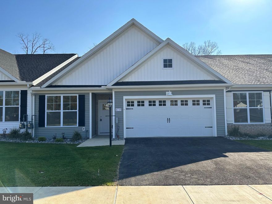 END- UNIT with a sought-after first-floor owner's suite home is now available in a quiet location in Camp Hill, PA. Quaint Community with a lot of local shopping and dining close by. Open concept floor plan with great square footage. Enjoy the beautiful walking trail with your family. Also conveniently located to 81 for your work commute.  The home has elegant features such as Quartz or Granite countertops on an enormous 8' island. trim around all windows, decorate interior doors, an owner's suite with cathedral ceiling and a gorgeous tiled shower with double bowl sinks.  Luxury Vinyl Plank helps with easy maintenance along with lawn cutting for time to simply enjoy your favorite hobby or travel wherever you desire.

*All Photos of a similar floor plan*