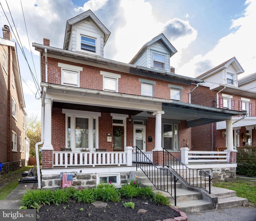 Welcome home to an absolute GEM on Oak Street in Pottstown! Spend summer days on the expansive front porch, perfect for sipping a cup of coffee or a cool glass of iced tea from your rocking chair. Through the front door you will find a charming foyer, leading to the main living area complete with new vinyl flooring and natural light. Walk through to the sun filled dining room, opening to an updated kitchen and mudroom area with plenty of storage space. Upstairs you will find a freshly updated hall bathroom and three well appointed bedrooms. The primary bedroom features wall to wall closets, providing plenty of space for your clothes and accessories. Continuing upstairs you will find a light filled room, ready for your art studio, office, play room, or man cave. The private back yard is ready for hosting a cookout or enjoying s'mores by a fire pit. Newer roof, windows, and central air conditioning add to the efficiency of the property. This home is turn key and ready for you! Book a showing today!