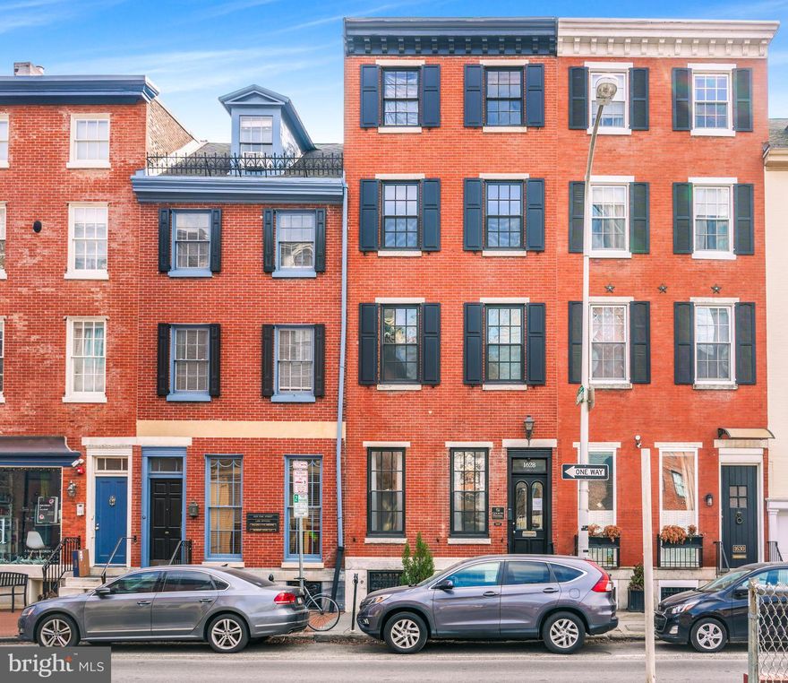 1628 Pine St is located in the heart of Rittenhouse Square and is a great opportunity for an owner-user or investor. This property now sits in impeccable condition after substantial renovations were completed over the last couple of years. It is currently used as a law firm, and could be an excellent opportunity for a professional office or headquarters for any law, medical, architectural office, or any professional office. On the first floor you will find a large conference room and reception area, with a small office space located just before the back door which leads to the outdoor patio. As you make your way up to the second floor, you will walk through 2 large offices, one of which also contains a bathroom. The 3rd and 4th floor contain 2 office spaces each, and hold the potential to carve out more office space if needed! In total, the building consists of 6 offices, 3 bathrooms, a large conference room, a beautiful reception area, and a small outdoor patio. This is an excellent office opportunity you don't want to miss!