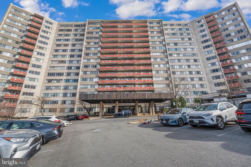 This Eleventh floor unit features Western Exposure which provides afternoon sun.  Step out onto your 14 foot private balcony overlooking Holmes Run Park,  The new Alexandria Hospital site, Landmark and DC in the distance.  And Yes you can see the DC fireworks.  With 849 sq ft of living space this is quite the spacious home.  As you enter, the foyer features a custom designed walk-in closet.  Storage throughout the entire unit is amazing.  The  expansive living room has access to the balcony, recessed accent lights, and a spacious just perfect for a reading area or exercise equipment.  The dining room can fit a table with setting for eight.  All the windows have been replaced.  The living area and bedroom has wall to wall carpet over the original parquet flooring which looks like it was just installed.  The bedroom can fit a king size bed comfortably with room to spare.  The huge walk-in closet comes with double hung clothing racks, and several adjustable shelves.  The stacked washer/dryer is located in the hall just outside the bathroom.  The kitchen offers gas cooking, granite countertops and stone tile flooring.  A pantry is located just steps away.  Plenty of parking available for you and your guests in the surface parking lot.  Parking is Unassigned.  Condo fee includes all utilities except for cable/internet.  Cookout on the common deck overlooking the outdoor pool.  Party room is available for those special occasions  Storage units are for rent as available.  Bus stop at community entrance, and the Van Dorn metro is just minutes away.  If commuting this is an ideal location to most major parts of the DMV.  Property is being "Sold AS IS"
