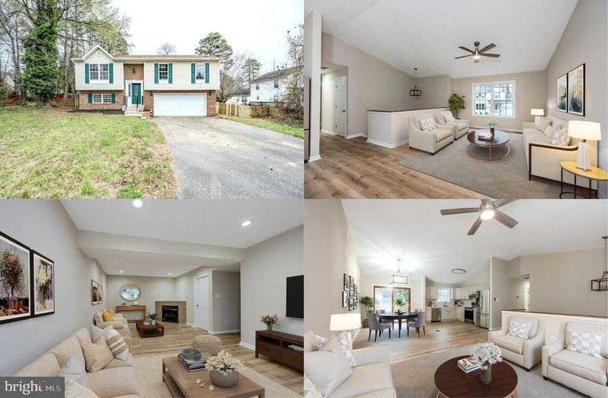 Welcome to this beautifully updated home located in the sought-after Chesapeake Ranch Estates community. This 3-bedroom, 2 full and 1 half bath home offers a comfortable and functional layout with modern updates throughout.

The main level features an open living space filled with natural light, freshly painted walls with soft neutral designer paint, new luxury vinyl plank flooring, and chic updated light fixtures that give the home a clean, contemporary feel. The layout flows easily, making it ideal for both everyday living and entertaining, while sliding glass doors opening to a large deck with steps to the fenced backyard seamlessly blends indoors and outdoors.

The walk-out lower level provides an additional spacious living area with a cozy corner fireplace, perfect for a family room, home office, or guest space, along with a convenient half bath.

This home also includes an oversized 2-car front-load garage, offering ample storage and parking.

Located in Chesapeake Ranch Estates, residents enjoy an impressive range of amenities including private beaches, lake access, boat ramps and slips, a clubhouse, community center, basketball and baseball fields, walking and jogging paths, picnic areas, playgrounds, and more. Optional golf course membership is also available, making this community ideal for those who enjoy an active lifestyle.

Conveniently located near local shopping, dining, and commuter routes, this home offers both comfort and community living at its best! Beginning photos are virtually staged.