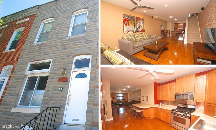 TWO CAR PADDING PAD IN THIS UPDATED ROW HOME WITH HARDWOODS FLRS, STAINLESS STEEL APPLS,  CERAMIC TILE, EXPOSED BRICK AND BRAND NEW CARPET ON THE 2ND LEVEL. TWO FULL BATHS &  FULL SIZE WASHER & DRYER ON THE BEDRM LVL! RECESSED LIGHTING THRU OUT THE  HOUSE WITH 4 CEILING FANS.  MANY BUILT INS AND PLENTY OF SPACE! GREAT STORAGE IN BASEMENT. NEVER WORRY ABOUT PARKING. GREAT LOCATION!