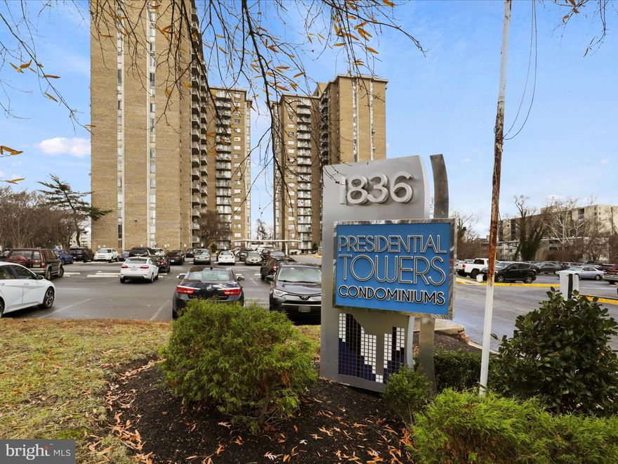 Remodeled and renovated condominium with spectacular craftsmanship!  Desirable 11th floor unit with  City Scape Balcony Views in prime location. Open floor plan with luxurious finishes, new kitchen, custom white cabinetry and top-grade stainless steel appliances abound.  New Master bedroom and bath with custom high-end marble and granite finishes. With contemporary light fixtures throughout this unit gleams like new.  Water, electric and gas utilities included in one of the lowest condo fees for this building. Located just minutes outside of Washington, D.C., with schools,  shopping and restaurants nearby. Plenty of visitor parking and pet friendly too!