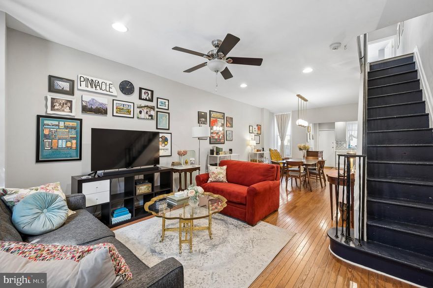 Looking for a South Philly home on a low-traffic, quiet block? Want to be walking distance to local parks, cafes, and restaurants? Look no further than 1611 S Orkney Street, a bright and thoughtfully updated row that perfectly balances urban convenience with modern comfort. The first floor features a sunny, open-concept floor plan with gorgeous hardwood floors and tall windows that flood the spaces with natural light. A cheerful, fully updated kitchen boasts sleek mosaic tile finishes, restored cabinetry, and a complete suite of appliances including a dishwasher, gas range, and microwave. The kitchen opens directly to a spacious rear patio, an ideal retreat for weekend BBQs and outdoor relaxation. The second floor features three bright and sizable bedrooms that offer a contemporary color palette and generous closet space. A crisp hall bathroom completes the second floor. Lastly, the basement is bone-dry and easily finish-able, equipped with plenty of organized storage and laundry. Central AC. This home is located steps from several neighborhood favorites - Dickinson Square Park, Rebel and Wolf, Grindcore House, Moonshine, and Pennsport Beer Boutique. If you have a hankering for something outside of the neighborhood, hop on an Indego bike (or walk) to the next door neighborhoods of Queen Village, Bella Vista, Passyunk Square, and East Passyunk. Also convenient to Target, Ikea, Lowes/Home Depot, major highways, Septa, and a short walk, bike ride, or bus transfer to the Broad Street Subway Line!