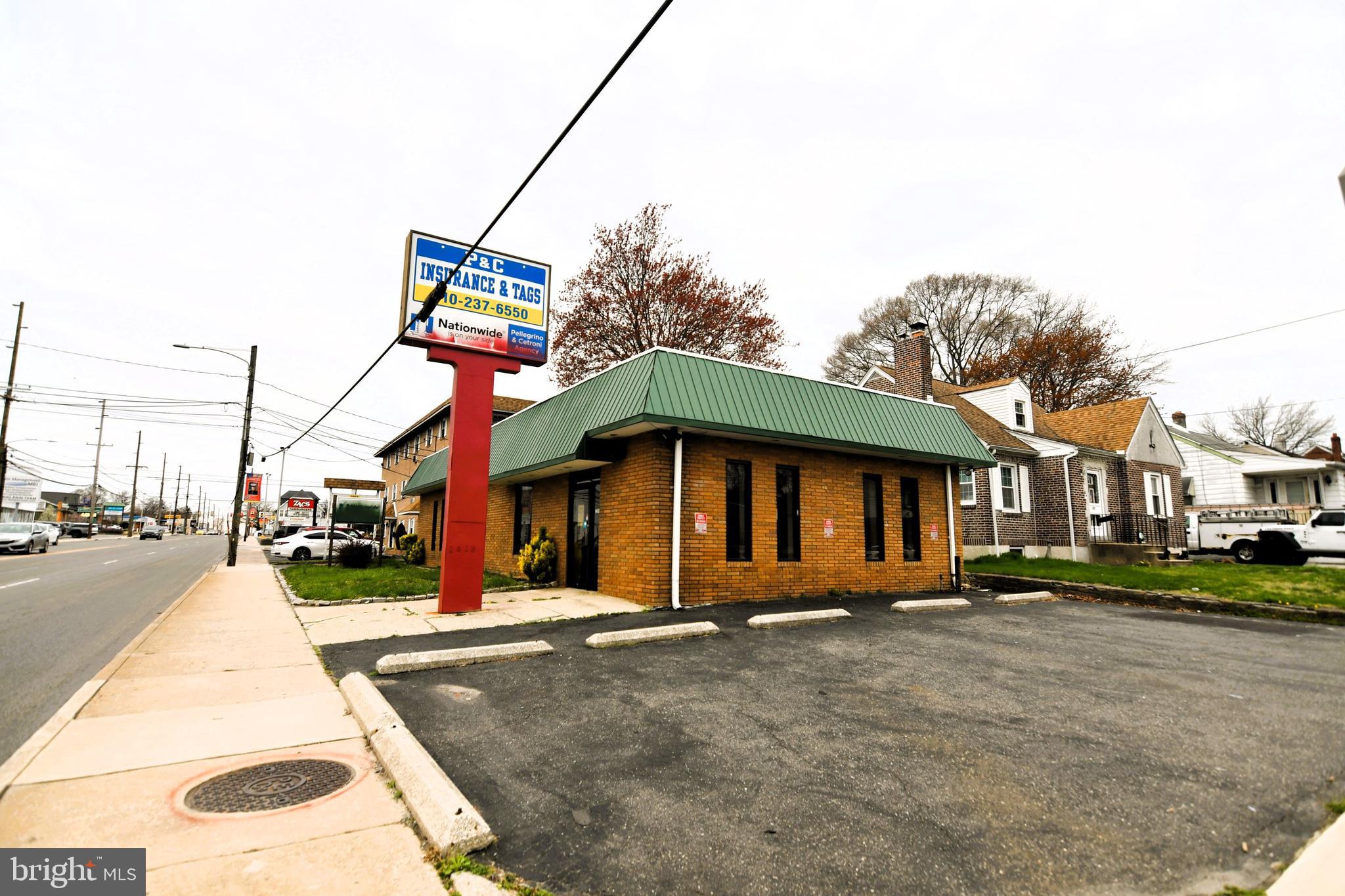 The perfect location for your business, bustling and thriving MacDade Blvd in Ridley Township. A single story brick building with high visibility on the corner of Springfield Ave and MacDade. Reception area, 4 small offices, 2 powder rooms. Large room with separate entrance. This vacant building needs some work to be done. Plenty of parking with 5 spaces on Springfield Ave and 2 on the west side of the building. This is a solid property in a great location with easy access to I-95, Rt 476 and the Airport. Property address in the public record shown 301 Springfield Ave, however1413 MacDade Blvd also shown as a property address in Google Map.