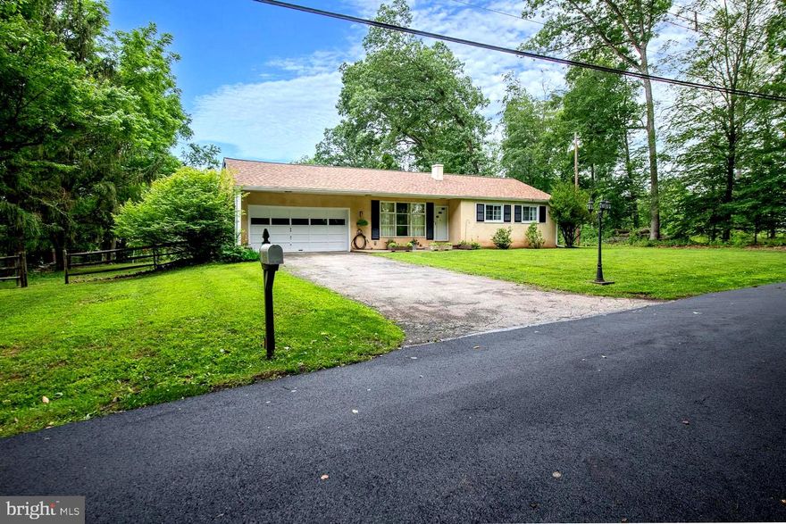 You've heard it before.......Location, Location, Location.  This 4BR, 2-1/2 Bath Rancher sits on a Dead End street and across from access to 14 (+) acres of Skippack Township Park and mere doorsteps away from Evansburg State Park.  Enter into the Living Room/Dining Room open space with large Double and Triple Windows and Hardwood Floors.  Moving to the Left side of the house, you'll approach the Laundry Room, 2-Car Garage behind which are (2) Bonus rooms (which could serve as an office , craft room,  play area or storage).  Off the Dining Room is a full working Kitchen with nice Oak Cabinets and door to the covered back porch.  Head down the hall to the Bedroom area where the first (3) Bedrooms have original Hardwood floors and ample closets. A Full Bath and Powder Room serve these rooms.  At the very end of the hall is the Primary Bedroom which is carpeted and has an Ensuite Bath with shower stall. There is a Full, partially finished, basement  with multiple work areas for the handyman.  Features include NEW ROOF, 6" Seamless Gutters w/leaf protection (2023), C/A with NEW Outside unit (approx 2018), Updated Electrical Panel, Replacement Windows (minus LR/DR), Whole House Fan, and Giant 46 x 18 outside Workshop (perfect for a Contractor or car buff).  The property does need some updating (mostly paint) and is Selling "As-Is", but will be well worth a little sweat equity. Minutes to Skippack Village, Providence Towne Center with Wegmans and many retail stores and restaurants.  Close to RTEs 422 and 76 yet remaining a quiet retreat.  All dimensions of lot and building/room sizes are estimated and should be verified by consumer for accuracy.