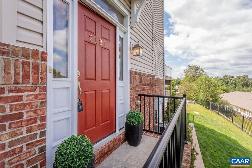 Nice 3 story end unit in Bluestone . 9 " ceilings, 2 primary bedrooms ensuite with  new luxury vinyl plank flooring. Large walk in fitted out closet.  Hardwood floors in the  living room ,dining area & powder room. Fresh neutral paint  throughout, Large eat in Kitchen boasts Granite countertops & island  & nice wooden Cherry cabinets ,French doors  lead to a large deck for  outdoor entertainment. Unfinished basement with partial bath drains could be finished out for extra space and connects to the 2 car garage. Lots of  natural Light . all appliances convey including washer & dryer. Nice front & side lawn with mature trees and landscaping.,Cherry Cabinets,Granite Counter,Wood Cabinets