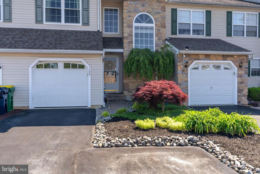 Woods at Lakeside • Appoquinimink School District • Four Season Room • Full unfinished basement • Garage
Set in Woods at Lakeside within the Appoquinimink School District, this 3-bedroom, 2.5-bath townhome at 105 Littondale Ct offers 1,725 sq ft of space, thoughtful updates, and a convenient Middletown location. You are near Silver Lake Park, the Middletown YMCA, Appoquinimink Library, Main Street dining, grocery options, and everyday conveniences. Inside, a 2-story entry opens to a spacious living room with a corner gas fireplace. The galley kitchen has painted cabinets, new countertops, an eat-in area that can also work as a flex space, and a separate dining area connecting the kitchen and living room. The primary bedroom features a cathedral ceiling, walk-in closet, and full bath with double sinks. Upstairs laundry adds convenience. Out back, the converted Four Season Room offers a comfortable spot to sip coffee, relax, or unwind at the end of the day, with a natural gas heater, custom vinyl/zippered curtains, vaulted ceiling, ceiling fan, vinyl shake walls, and a storm door to the paver patio. Newer vinyl plank flooring, New windows, roof 2018, HVAC 2018, water heater 2019, a 1-car garage, and a full unfinished basement complete the home.