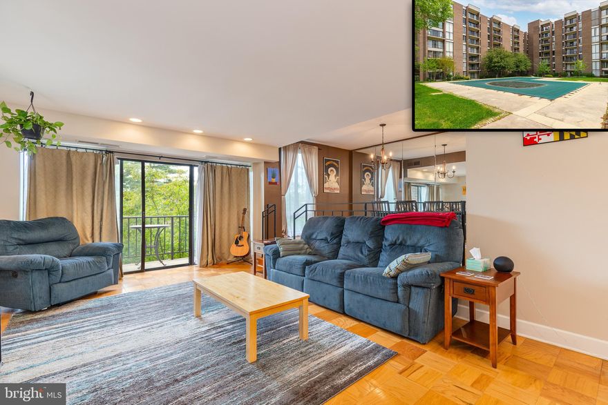 1 bedroom 1 bathroom condo just a few minutes drive from 495 and steps to Forest Glen Metro station! Located in the desired Americana Finnmark Community this 3rd floor unit features an upgraded kitchen with granite counters and stainless steel appliances. Kitchen flows into dining area which overlooks the large sunken living room with access to private balcony. Generous size bedroom with custom built-ins, walk in closet and upgraded bath. Community offers endless amenities, from tennis courts, swimming pool, picnic areas, playground, storage areas and more! Laundry areas are conveniently located on each floor. Plenty of unassigned parking in a gated lot.  All utilities are included in monthly condo fee!