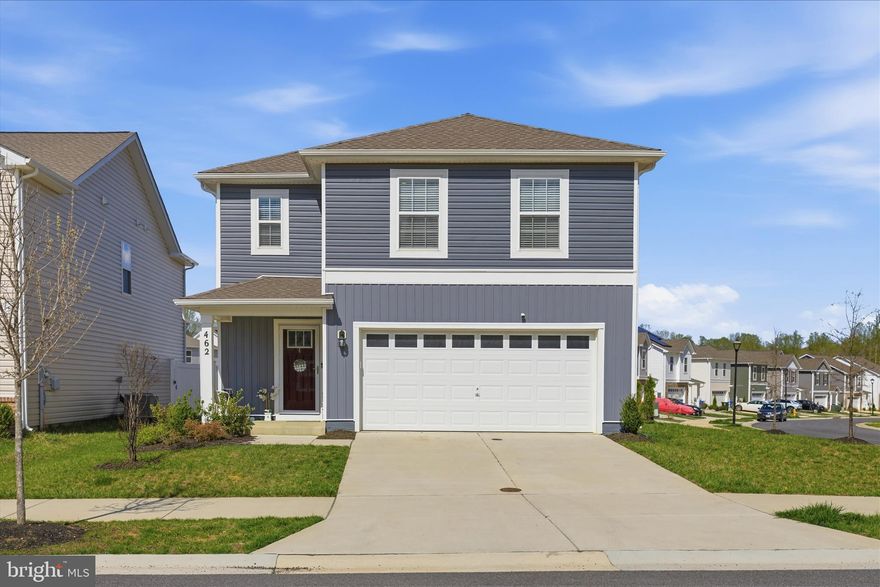 Welcome to 462 Mossy Grove Lane in La Plata, a beautifully maintained home that is only three years young and shows like a model! The current owner has taken exceptional care of the property, and the pride of ownership is evident the moment you walk through the door.

Designed with today’s lifestyle in mind, the home features a truly open floor plan with seamless flow between the living, dining, and kitchen areas, creating the perfect space for everyday living and entertaining. The interior feels light, bright, and inviting—so well maintained that it looks professionally staged, though this is simply how the home is enjoyed daily.

Upstairs, you'll find a versatile loft area that offers flexible living space, currently used as a home office but easily adaptable as a den, media room, play area, or additional lounge space.

Situated on a spacious corner lot larger than many others in the community, the property provides extra outdoor space and added curb appeal. Additional highlights include a two-car garage and modern finishes throughout, making this home truly move-in ready.

This property may qualify for USDA financing, offering eligible buyers the potential opportunity to purchase with no money down—be sure to check with your lender for eligibility details. Community Pool Pool House and Pavillion coming Summer 2026!

Join us for an Open House on Saturday, April 11th and come see firsthand why this exceptional home stands out from the rest.