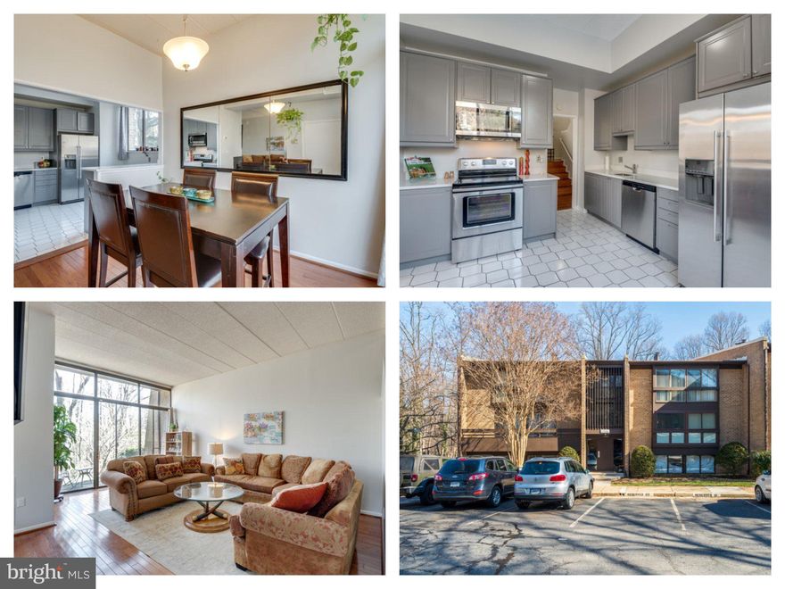 Sun-filled 2 Level Brick Condo 2 Bedroom | 2 BA |  Outdoor Patio | Reserved Parking - Premium Condo Community with a touch of nature.  Two-level Condo adjacent to a gorgeous wooded trail in Reston! Wood-burning Fireplace, Soaring 12ft Ceilings, XL windows throughout, and great updates!    Fully renovated large kitchen (open floor plan to dining room) with stainless steel appliances,  undermounting lights,  quartz countertops and  newer cabinets.  Walk out to a lovely private patio right off the family room - enjoy dinners and relaxing in this outdoor space!   Super easy if you have a dog too!  Washer/Dryer in unit  Two guest spots right in front of the entrance in addition to others towards the back of the community. Conveniently located in close proximity to Schools, Dulles Airport, Metro’s new Silver Line, Shopping, Dining and entertainment. Pet friendly!