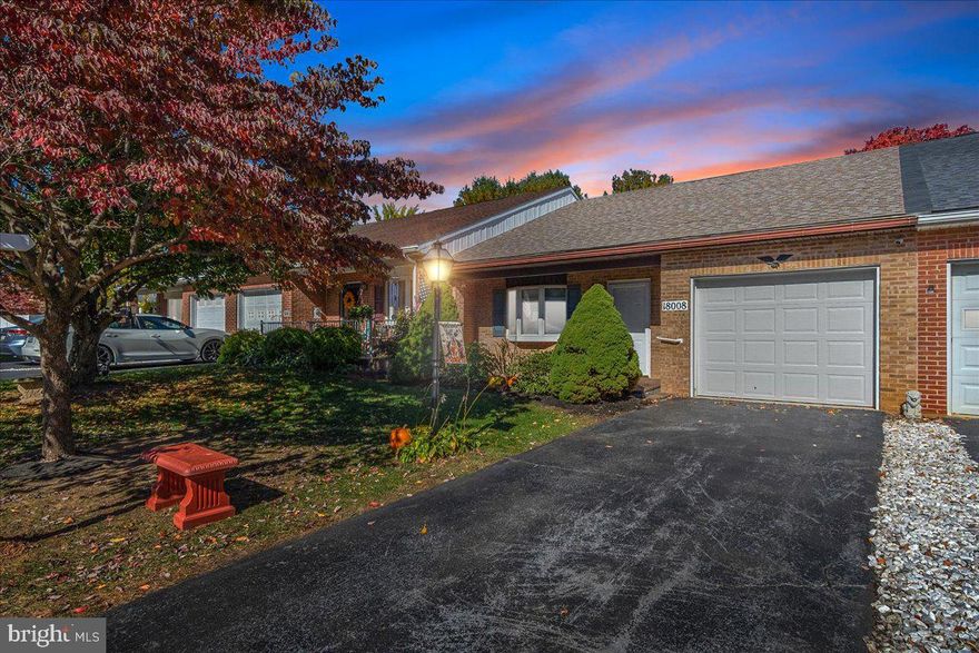 Welcome home to this beautiful one-level interior Townhome Rancher! All brick, located in a quiet neighborhood that's close to many shops and restaurants. Easy living, with low maintenance.  Updated master bathroom. New hvac and new appliances. And a Swimspa for relaxing and aquatic fitness. Family room has a big bay window that lets in plenty of natural light. Eat-in kitchen with a movable island. Spacious sun porch, where you can read and relax. Roof is less than 7 years old. Carpet is newer. New 6-foot privacy fence with wide gate. Walk-in shower, and custom cabinetry in the kitchen. Much of the home has been freshly painted. Garage has pull down steps for attic storage. Less than a mile to I-70.  Turn-key and ready to go, schedule your showing today!