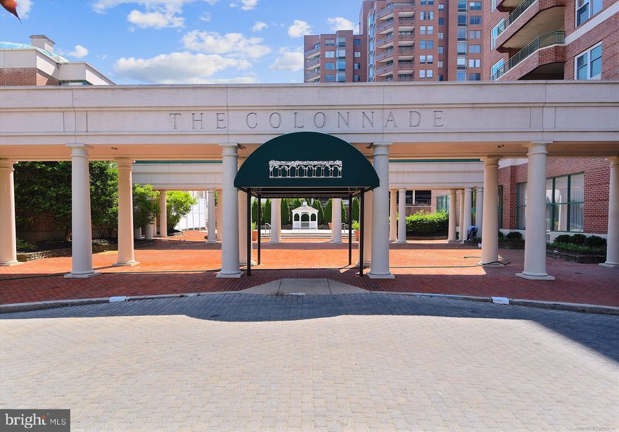 Beautiful, recently renovated 2-bedroom 2 full bath condo in the exclusive Colonnade.  Across from Johns Hopkins Univ.  Fully renovated.  Completely new kitchen, updated bathrooms.  All new wood floors except marble in bathrooms and foyer.  Full-service building.  Pet Friendly.  Includes two deeded garage parking spaces plus additional storage.