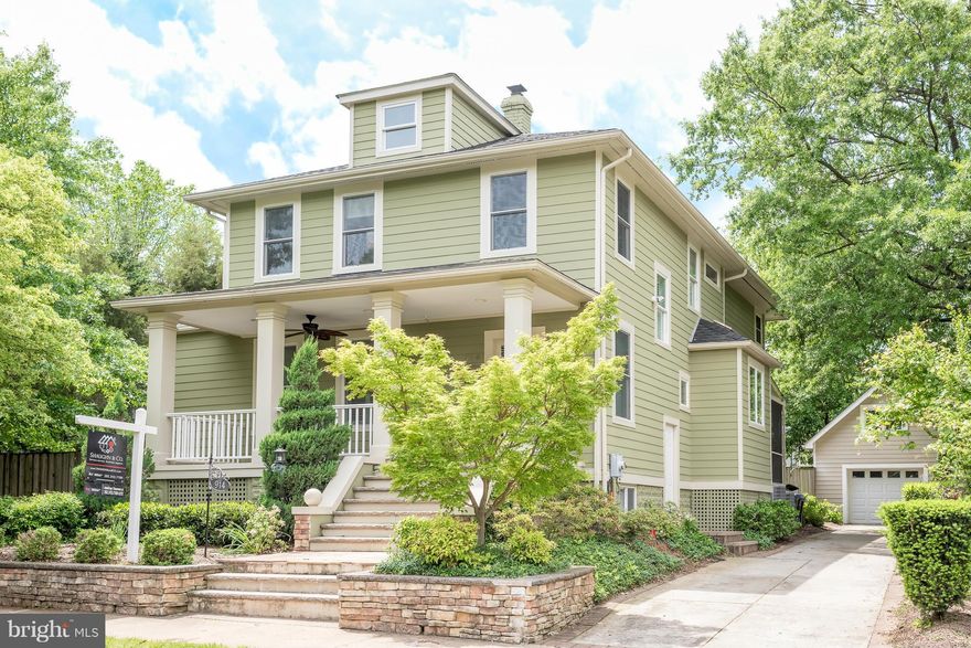 Charming Craftsman on 9000 sf lot features hardwood floors, sky-lit separate living room, chef's kitchen with wet bar & huge island for meal prep and dining, & finished basement with storage, a full bath, & living area.  Four well appointed bedrooms on the upper level feature custom closets.  A screened porch and brick patio offer various outdoor entertaining spaces. Detached garage.