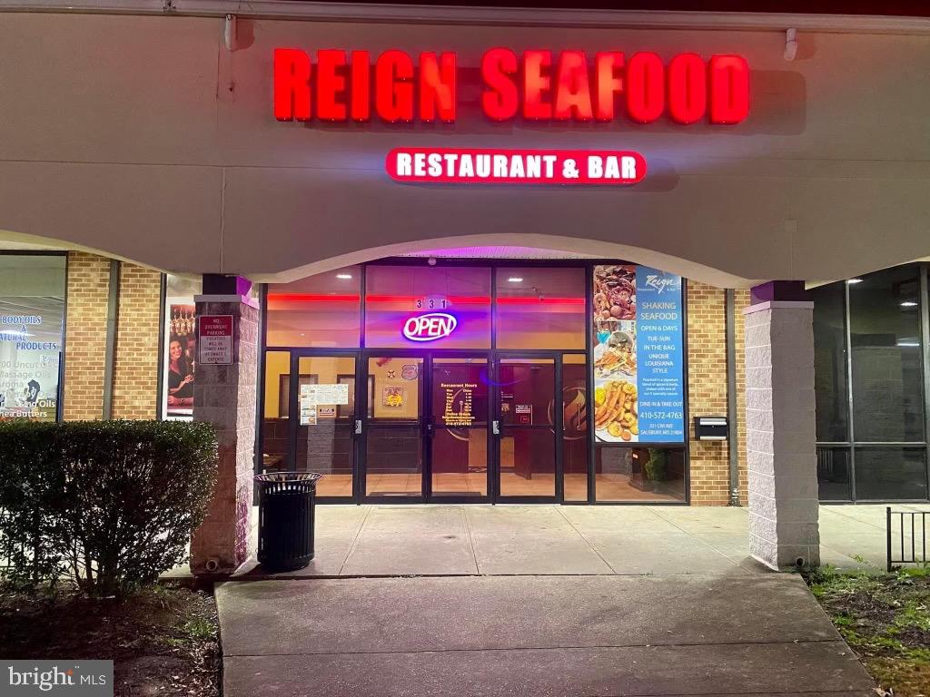 Reign Shaking Seafood Restaurant- 10k sf of indoor restaurant space with a large bar, including a state of the art sound & lighting system and stage with entertainment area. Seller invested nearly $800k in buildout and this sale includes ALL FF&E at the time of sale!! The space also includes nearly 5000sf of outdoor fenced in area perfect for outdoor events with around 3000sf of concrete pad and seating for 50+ patrons. The owners have done updates to HVAC, installed ALL NEW kitchen equipment at lease commencement and built this space out with the highest level of finishing's including granite, tile and custom indoor seating. This is an absolutely perfect location for the next big entertainment venue on the Eastern shore of MD!! Call today to schedule your private tour.
