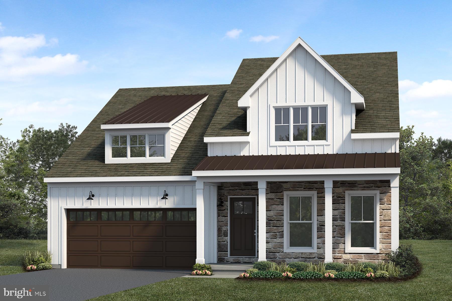 UNDER CONSTRUCTION – AVAILABLE THIS WINTER: This charming 1-story home with a welcoming front porch and a second-floor loft and storage area includes a 2-car garage and 9’ ceilings on the first floor. The garage opens to a mudroom entry with a built-in bench and coat hooks and access to the laundry room. Beautiful vinyl plank flooring flows throughout the main living areas. The kitchen is well-appointed with enhanced appliances, quartz countertops with a tile backsplash, a spacious pantry, and a large center island, which opens to the great room. The kitchen and great room share a cathedral ceiling with wood beams and a cozy gas fireplace with floor-to-ceiling stone warms the space. A sunny dining area with triple windows provides sliding glass door access to a screened in patio. To the rear of the home, the owner’s suite features an expansive closet and a private bathroom with a tile shower and double bowl vanity. A second bedroom, full bathroom and versatile flex room are found at the front of the home.