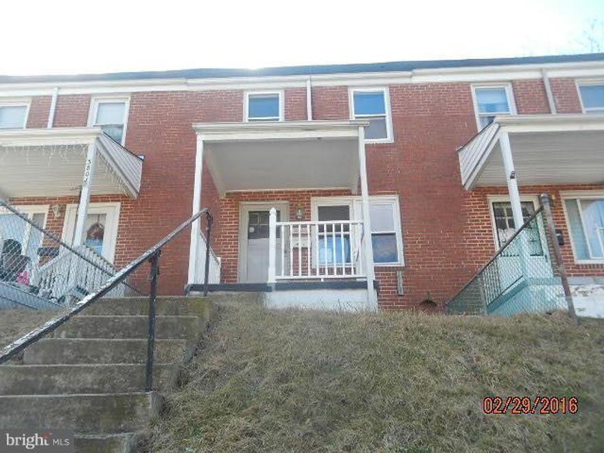 Fannie Mae Homepath Property.  Wonderful chance to own this value priced home.  Enjoy nice room sizes, wood floors, and ample rear yard.  The front porch is perfect for warm weather outdoor living space.  Use the finished basement for additional living space.  A convenient location, just a short drive to Downtown Baltimore!