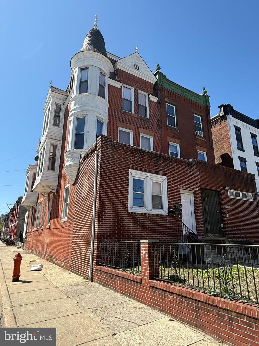 Welcome to 1414 W Allegheny Ave! This fully occupied 5-unit corner property is located just blocks from Temple Hospital and Temple Medical Schools making for a great investment. The property has 4 one bedroom one bath units and 1 two bedroom one bath unit. Annual income is $66,876. Gas and electric is separate for each unit with tenants being responsible. The building has hardwired smoke detectors and a rear egress stairwell. Located in the Nicetown/Tioga neighborhood of North Philadelphia and just a half block from the Broad Street Line's Allegheny Subway Station. Seller is a licensed real estate agent in the state of Pa.