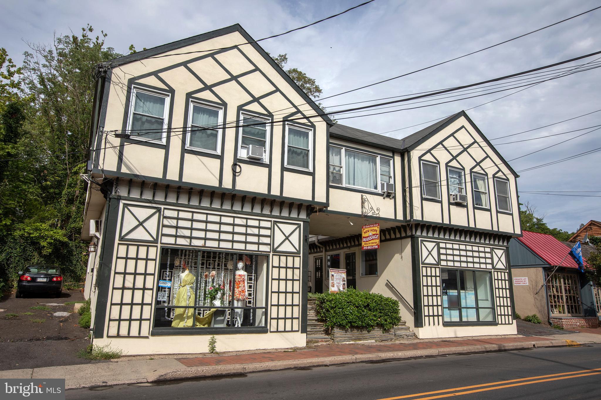 Join the incredible revitalization taking place in historic New Hope Borough with this 7 unit mixed use retail and apartment building in the heart of downtown. Surrounded by shops, art galleries, restaurants and just steps from the nightclub and music venues, this property features 4 apartments (fully occupied) and three street level retail shops. Bring you business to the one vacant shop, or fill the last suite and enjoy steady passive income, a great hedge against market volatility.