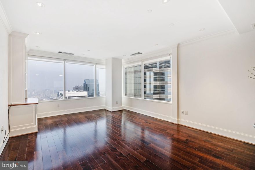 Available August 3rd or 4th!. Welcome to this 43rd floor corner condominium nestled high above the city at the Iconic Two Liberty Tower! This home offers one of the highest floor residences in all of Philadelphia for an unbelievable price. Unit 4304 is 2 bed 2 full bath condo with an open kitchen, spacious living area and offers a split bedroom design. This condo features a designer kitchen, a Sub-Zero refrigerator, wine cooler, large range, espresso machine and of course a  washer/dryer in-unit. The primary suite has a 5-piece luxurious bathroom. The views are truly spectacular including incredible sunset views. Wait till you experience the reflections from the neighboring sky scrapper towers. BRAND NEW STATE OF THE ART AMENITIES include 24/7 concierge, lounge, Locker rooms with saunas, fitness center, bike storage, business center, and even a chauffeured town car available to book for short City trips.  Two Liberty is conveniently located near multiple iconic Philadelphia parks, 30th Street Station, City Hall, countless shopping options, grocery stores, restaurants, and services. Live above it all! Valet parking is available at an additional fee. One storage locker included on the same floor. Available August 3rd or 4th!