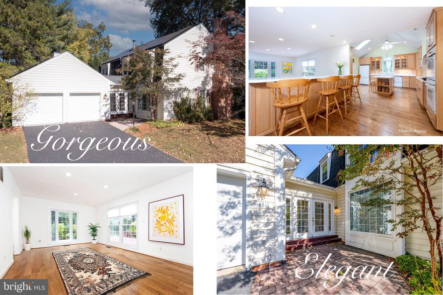 Stunning, sun-filled Montgomery Village home packed with upgrades and exceptional features!

A bright and welcoming breezeway leads you into the home, offering atrium-style access to the backyard, main house, and an oversized garage with a freshly epoxy-coated floor.

The main level showcases newly refinished hardwood floors throughout the family room, kitchen, and formal dining room. The elegant living room features an accent wall, wood-burning fireplace, and new carpet. A private home office with a large picture window and new carpet provides the perfect work-from-home space.

At the heart of the home is the impressive country kitchen addition—complete with a cathedral ceiling, skylight, kitchen island, abundant cabinetry, and professional-grade appliances. A charming breakfast room with a bay window and breakfast bar overlooks the backyard. The spacious formal dining room offers gleaming hardwood floors and convenient flow to both the kitchen and living room, ideal for entertaining.

Upstairs, you’ll find four bedrooms, including a beautiful primary suite with a custom walk-in closet and a renovated spa-like bath featuring a jacuzzi tub, double vanity, and walk-in shower. Hardwood floors continue throughout the upper level, along with a stylishly updated hall bath.

The lower level offers a generous recreation room with built-ins and brand-new carpet, plus a laundry room and large storage area.

Perfectly located in the heart of the neighborhood—just steps from walking paths and minutes to shopping, dining, parks, and commuter routes—this home blends comfort, convenience, and charm.

Energy-efficient Tesla solar panels provide wonderfully low monthly electric costs.