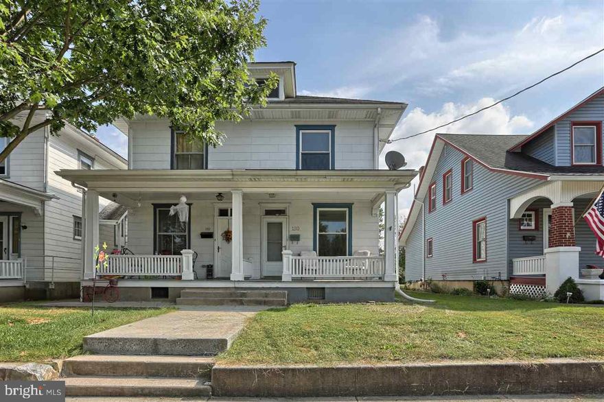 Move in ready duplex in downtown Palmyra. From the French doors to the claw foot tub, this home exudes charm.  Full unfinished attic offers storage or future expansion. Hardwood floors under carpet. Large, bright kitchen leads to a 1st fl. laundry room and half bath. Three light filled bedrooms and a beautiful renovated bath are located on the 2nd fl. Private, fenced backyard with 2 off-street parking spaces and large storage shed. Relax on the front porch or walk into town for shopping or dining.
