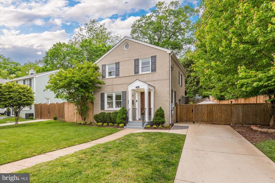 ***Any and all Offers will be reviewed on TUESDAY, May 9th at 3pm*** JUST LISTED! Picture-perfect brick colonial home on lush landscaped lot with fully fenced private backyard oasis! Completely renovated in 2017, the bright interior features hardwood floors, Main level living room open to the Dining Room and Kitchen with stainless steel appliances, upgraded countertops, breakfast bar, and soft-close cabinetry, and built-in desk. Two spacious Bedrooms upstairs feature ceiling fans and multiple windows. Luxurious Bathroom with sliding glass-door shower. Lower level features a finished Rec Room with electric fireplace, and spacious storage/Laundry Room with side-by-side washer & dryer, utility sink, and additional full-size refrigerator. MUST SEE large fenced backyard is designed for entertaining featuring a $34k+ custom patio (new in 2020) with built-in lighting, outdoor video projector for hosting movie nights, spacious lawn perfect for pets, gardening area, and large storage shed wired for electricity.  Driveway parking for 2+ cars. The entire interior of the house has just been freshly painted, plus exterior doors, front porch, and more - all primed and ready for its new owner! *Ask listing agent about adding second bathroom in lower level​*. Great convenient Arlington location just minutes to Shirlington, Ballston, Clarendon, The Pentagon, DCA, Amazon's HQ2 / National Landing, downtown DC, and all of the Capital Region.
