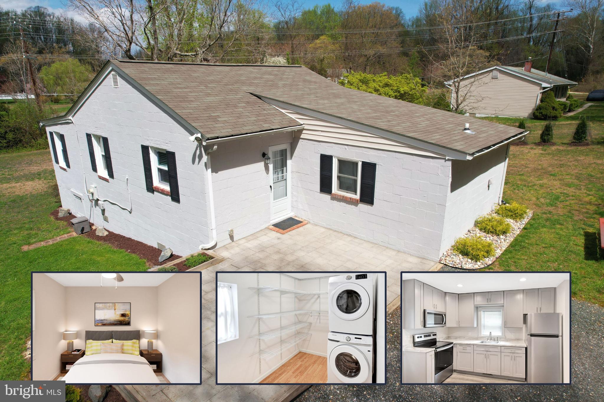 At last, a private and peaceful home with minimal maintenance perfect for the Commuter or those wishing to downsize. Located just 10 minutes from North Beach and Chesapeake Beach, 35 minutes from Annapolis, 30 minutes from JBAA and within 45 minutes of Washington, DC. This charming home has a timeless floorplan with plenty of natural light. Perfect for someone who works from home! Once you enter the property you'll see a parking pad around the back of the home with space for 4+ vehicles, and more down the driveway. There is a back patio and entrance to the Kitchen, with updated appliances and cabinetry. One side of the house contains a Kitchen and Dining area, with a separate living space in the front of the home. Upon entering the front door and Living Room a left turn will lead you to the Primary Bedroom closet and Dressing Room, leading to the Primary Bedroom. Beyond that is the 2nd Bedroom with closet. At the back of the house is a spacious Laundry Room with stacking HE Samsung Washer & Dryer and additional storage shelves. Your Full Bath is spacious and private. This is a perfect property for rest and rejuvenation, privacy and convenience. And all on one level, no stairs required! Outside is a large gently sloping side and front lawn that meets the wooded property backing to farmland. NO pets allowed.