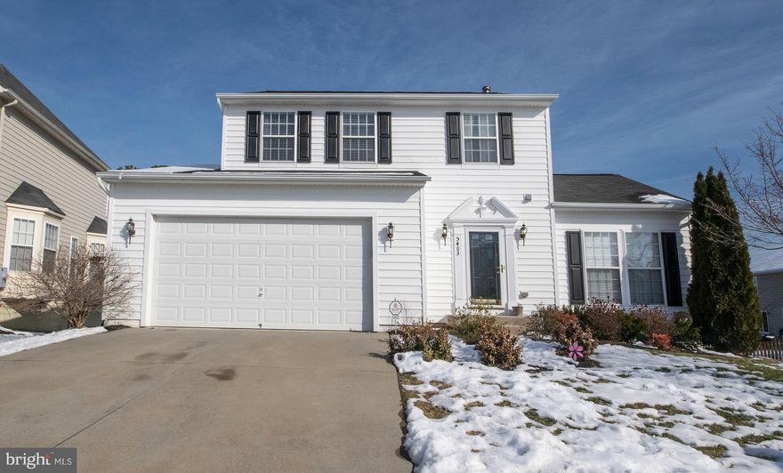 Gorgeous colonial in amenity filled Lee's Parke offering three finished levels.  Formal living and dining rooms, eat in kitchen with island, family room with fireplace, basement with rec room, deck , fenced in rear yard, backing to woods.