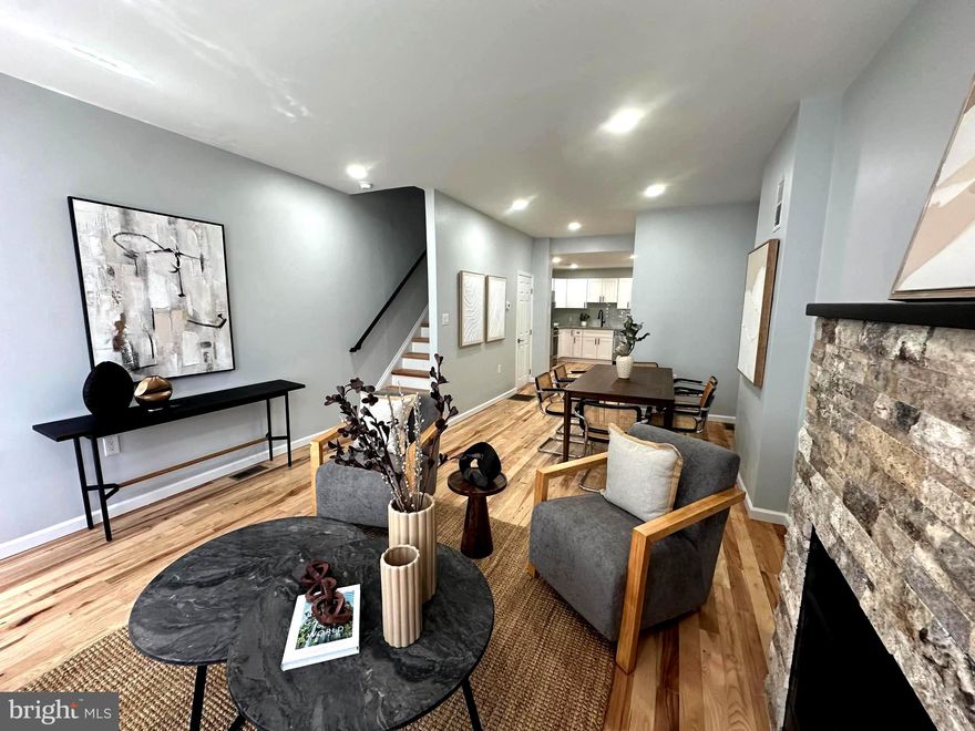 ASK HOW YOU CAN GET A 5.25% INTREST RATE ON THE PURCHASE OF THIS NEW HOME! NO HOA'S!
Come see  this completely renovated, contemporary 5 bedrooms and 2.5 bathrooms, that has been reduced to a reasonable  price in the heart of Fishtown with no HOA's and with plenty of on street parking space. As you enter the home, you are greeted with natural sun light that shines on the beautiful hard wood flooring throughout, with open living space, that accommodates a spacious living room with a gorgeous stone gas fireplace to keep you warm during the cold winter nights. The dining area leads to the beautiful kitchen that is equipped with new stainless-steel appliances, granite countertops and ample counter space for cooking your favorite meals, along with a half bath for your convenience. The kitchen leads to a good-sized private outdoor patio, ideal for reading or hosting a barbecue with family and friends.
The second level has 3 generous size bedrooms, with a full bath. The third floor has two additional bedrooms that can be used as an office, or for your out-of-town guest. The fully finished basement can be used as a recreation room, office or gym and has a washer and dryer, with a utility sink. There is also a full bath, with a tub to make it easy to bathe your furry loved ones. This absolutely great location is walking distance to highly rated restaurants, coffee shops, deli/groceries and local shops that you will enjoy. The street is wide for additional parking and easy access to public transportation, to I95 and I-676. Other features include recess lighting, energy-efficient windows, and  Don’t miss your opportunity to live in the amazing Fishtown home. Make your offer today!