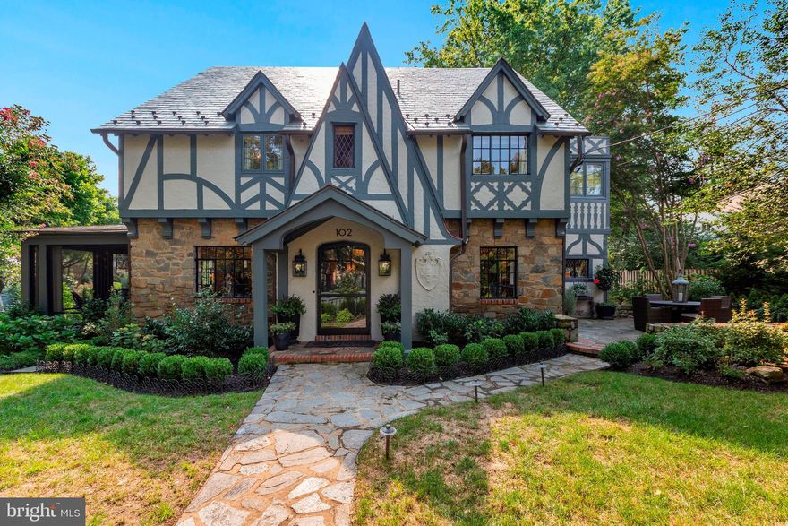 Built in 1923 in Montgomery County's preeminent Chevy Chase Village, 102 Oxford Street is a Tudor Revival residence that has gone through three years of beautifully intense renovation. Resplendent in its architectural detail featuring a former family's crest, its current iteration features a new slate roof, a new copper roof, a rebuilt chimney, a new gas insert for the living room fireplace, a new Case Design kitchen, a new owner's bath, a new bedroom level laundry room, a second en-suite bedroom with sitting room and new full bath, new interior lighting, newly landscaped grounds with new blue stone hardscape, sprinkler system and illumination and a completely refreshed interior and exterior that makes for turnkey living seconds from Blessed Sacrament, the Chevy Chase Club and the Connecticut Avenue corridor.