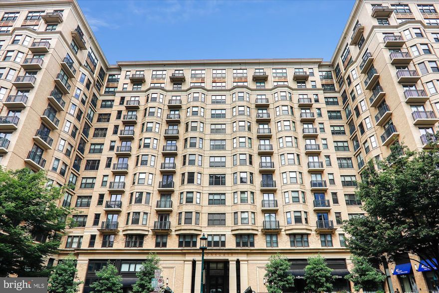 Urban living at its best in downtown Bethesda.  2BR/2BA condo with tons of natural light, underground garage parking (G2-42), and storage unit (G1-08B).  Approximately 1066 sq. ft. including: 9ft. ceilings, gleaming wide-plank maple hardwood floors, designer carpeting in bedrooms and Travertine tile floors in the bathrooms; new custom painting throughout; roller shades and silhouette blinds; gourmet chef’s kitchen with 42-inch cherry cabinets, granite countertops, stainless Viking appliances and granite center island/breakfast bar with halogen pendant lighting; living room with French doors to balcony; primary suite with walk-in closet; primary bath with Travertine floors, double cherry vanity, marble countertop, Kohler undermount sinks, and walk-in Travertine tiled shower with frameless glass enclosure; second bedroom with bay window; hall bath with cherry vanity, marble countertop, Kohler undermount sink, and Kohler whirlpool tub with Travertine surround and floors; full-sized, H/E front-load washer and dryer in unit.  Lionsgate is a newer luxury, high-rise condominium built in 2008 with loads of action at your doorstep located at the corner of Old Georgetown Road and Woodmont Ave only one block from the Bethesda Metro.  It includes an award-winning amenity package with a doorman, 24/7 staffed front desk, valet parking, sports-club style fitness center & kids club, club room with fireplace, wet bar, and kitchen, as well as a rooftop terrace and lawn. Rent includes gas and basic cable.  
Pets considered on a case-by case basis.  Two-year lease preferred.