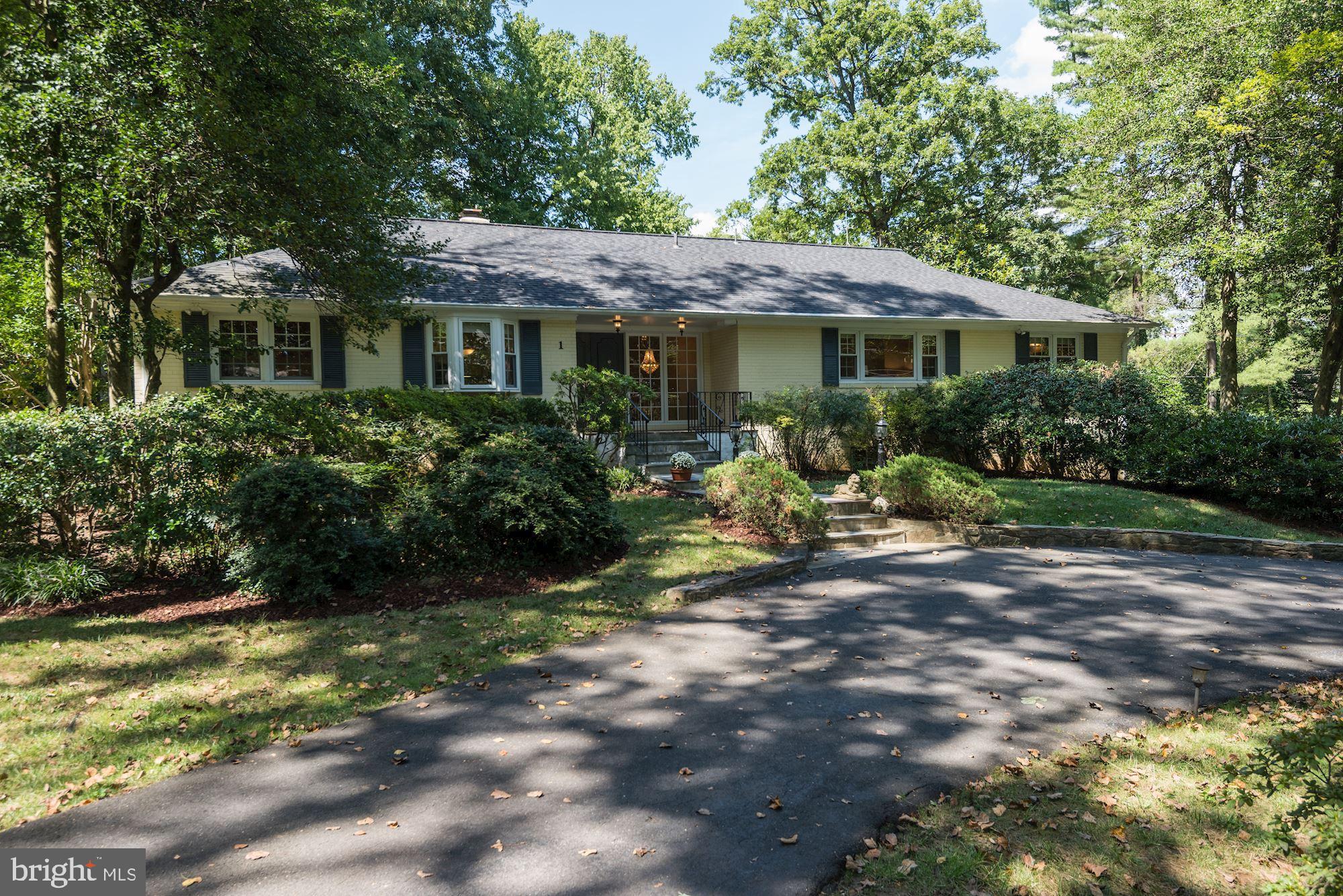 Terrific Rental Opportunity available July 15th. Captivating brick rambler on .6-acre corner lot in sought-after community. Inviting interior boasts a fresh paint palette, gleaming hardwood floors, and generous room sizes. Main level highlights include an open marble foyer, an updated eat-in kitchen with delightful bay window nook and soon-to-be brand new freestanding range/oven (to replace existing older wall ovens), a large sunken living/family room, a den with fireplace + glass door access to the deck, a powder room, a spacious primary suite with walk-in closet and spa bath, two additional bedrooms, and a full hall bathroom. The versatile walk-out lower level boasts stylish LVP flooring, an expansive recreation room with built-in bookshelves (newer pool table stays!), the home's 4th bedroom and 3rd full bath, a wet bar, a storage (wine?) room, a large laundry room with closets, and access to the rear grounds. Lovely, tranquil grounds with mature shrubbery and trees, an impressive semi-circular driveway, large tiered rear deck and patio, an oversized 2-car garage, and invisible pet fence. Ideal location on a beautiful no-thru street and in the Burning Tree/Pyle/Whitman cluster!
