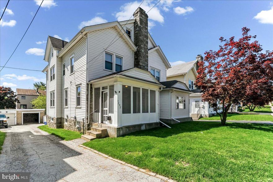 A truly move in condition home conveniently located in a great section of town.  Walk to stores and public transportation and only minutes to  downtown and Philadelphia airport.  This large twin home has over 1600 square fee of living space.  Walk into the enclosed, screened front porch.  What a joy to spend your evenings there!  The large living room  has a non functioning fireplace (seller states it needs to be relined).  The formal dining room was a closet, ceiling fan and a window a.c. unit.  Then it opens to an eat in kitchen with tile floors, oak like cabinets, formica counters, a bay window, electric range, dishwasher and fridge.   The 2nd floor features a large master bedroom with ceiling fan and carpeting.  There are 2 additional bedrooms.  The hall bath is a nice size with gray neutral tile, vinyl floor and a newer vanity.  Here's a nice surprise.  Walk up to the semi finished 3rd floor which has a 1/2 bath, a room that could be a 4th bedroom with a window and heat.  There's also a storage room and 2 cedar closets.  The basement is unfinished but has the laundry area.  You can exit to the driveway from this level.  The high efficiency gas water heater was installed in 2024.  The gas heater was new in 2021.  There's additional storage under the stairs.  The outside is perfect for those summer barbecues.  There's a privacy fence for your nice sized yard. The detached garage is also very convenient.  The whole house has been repainted recently in a neutral color.  There are updated windows throughout except for the attic & basement.  The roof was installed about 15 years ago.  This house has been extremely well taken care of and it shows.  Come take a look!