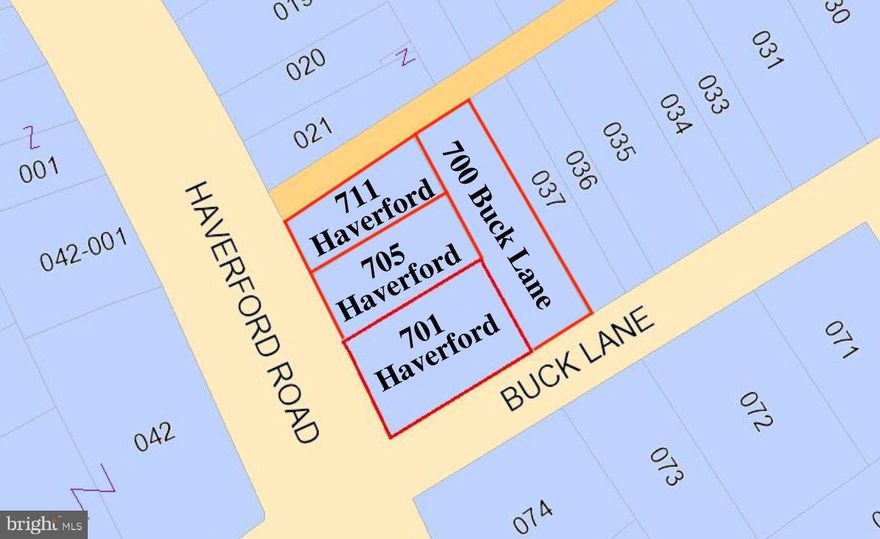 Amazing opportunity for an investor or developer to purchase a multi-family property, the neighboring vacant lot, and two neighboring single-family homes in Haverford Township. 701 Haverford - there are two one-bedroom apartments on the upper floors and a non-conforming commercial space on the first floor.   At one time the property had a non-conforming permitted use for commercial/retail type usage for the first-floor space.  705 Haverford - The lot is currently being used as a parking lot.  700 Buck Lane - single home with a large rear yard and the property may be occupied.  711 Haverford Rd - single home in Haverford Township.  These properties will be sold in AS IS condition, the seller will make no repairs, and the buyer is responsible for obtaining any municipal certificates of occupancy, resale certifications, or other residential resale requirements.  The property will not qualify for any type of conventional or traditional financing.  The seller makes no representations or warranties of any kind.  Do not attempt to enter these properties.  Any changes to the existing zoning or permissions from the township are the buyer's responsibility.  Also offered for sale individually: 701 Haverford Rd (MLS# PADE2035046), 705 Haverford Rd (MLS# PADE2035224), 711 Haverford Rd (MLS# PADE2035044), 700 Buck Lane (MLS# PADE2035006); and as a package for 701 & 705 Haverford Rd (MLS# PADE2035226)