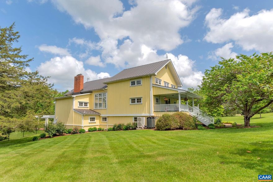 Idyllic setting in North Garden 15 minutes from town! Beautiful 69-acre parcel w/ large old oak trees which have been maintained, stream, stunning mountain & pastoral views in every direction! An inviting front porch welcomes you to this renovated Post and Beam, ?barn style? home. Step into the two story, glass flanked, great room with hardwood floors, custom window treatments, surround sound, and a wood-burning fireplace. The handsome kitchen boasts high-end appliances; oven convection/microwave, granite countertops, hammered copper farm sink, custom cherry kitchen cabinetry, and a walk-in pantry. Owner's suite, additional first-floor bedroom w/ full bath, & a craft room w/ closet completes the first floor. The second story loft includes a new staircase, custom bookcases, and hardwood floors. Terrace level has been reconfigured with a large owner?s suite, 2 walk-in closets, bath with oversized shower with wall jets, separate tub, & ceramic tile. Laundry room, utility room, mud room, additional full bath, & a sun-filled family room with a wood burning fireplace. Outdoor living at its highest with added patio, pergola, lighting, fire pit, & fenced-in back yard. Generator & 2 car garage.,Cherry Cabinets,Granite Counter,Fireplace in Family Room,Fireplace in Great Room