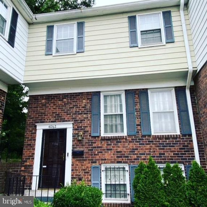 *ESTATE SALE* This well-kept home is being sold "AS IS."  Contemporary stairs lead to 3 well-maintained bedrooms with the primary bedroom containing a private bath.  It also features a total of 3 1/2 baths. The home boasts a lovely kitchen with views to a private and secluded deck/back yard.  Situated in the basement is a lovely window seat in the full basement. A huge laundry room is also located in the basement.
Excellent location with walking distance to the nearby metro. Quiet neighborhood and nearby shopping situated 10 miles from Washington, D.C. Cosmetic touchups needed. Seller will not make any repairs. This won't last long! Bring your highest and best offer!