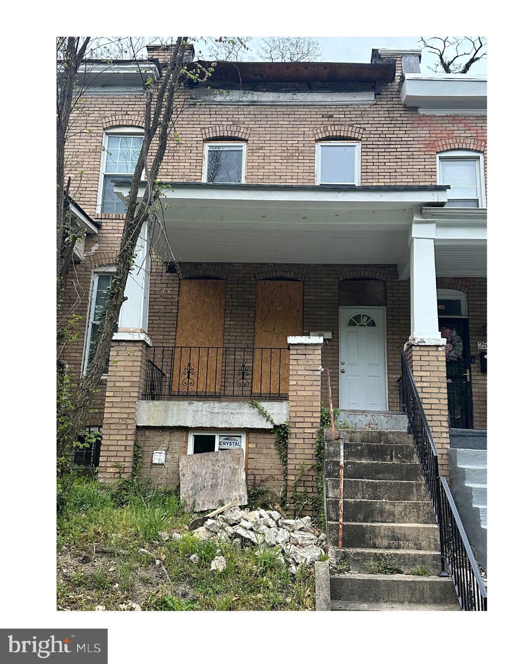 Ready for your finishing touches! Fully gutted and partially completed interior row home in desirable and quiet street right in front of Druid Park. This home is deeper and larger than other homes on this block with additional square footage for more livable space. Property includes new framing, new roof & windows, new rear wall, dug out basement and ready for pouring new concrete, installed rough-in plumbing, electric, and HVAC. Apply for your permits and nearly ready for rough-in inspections with a few minor adjustments. Layout included 3 bedrooms and 2.5 bathrooms, finished basement w/ rec room and extra den/office. Can be completed for resale to new homeowner or finished for a quality rental property. Property is sold as-is
