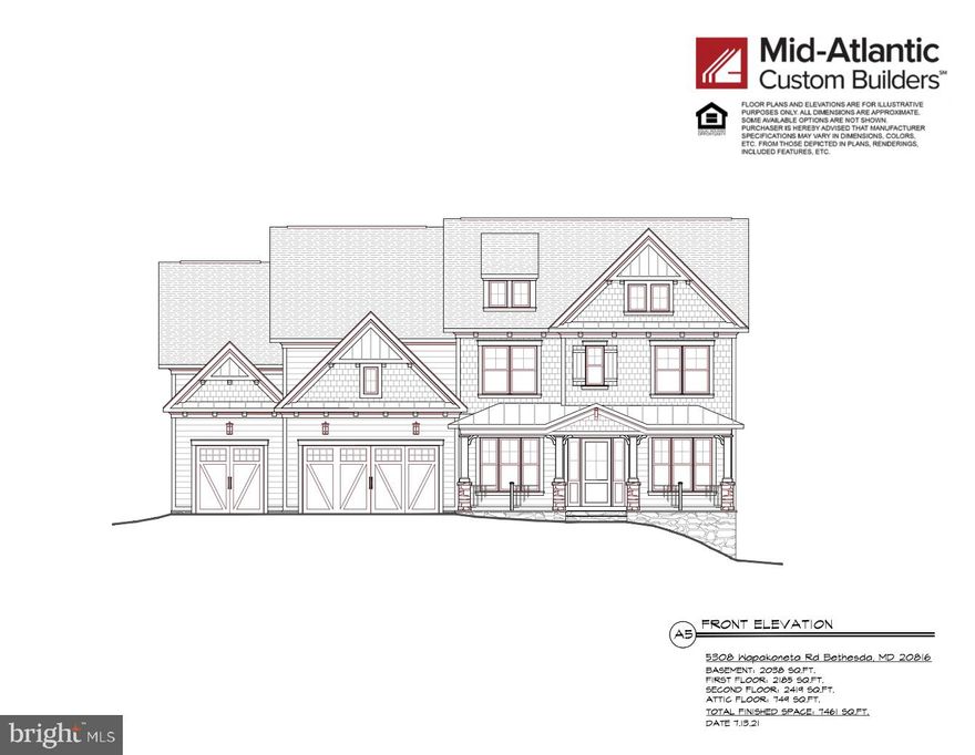 Still under construction, estimated completion date of January 2022. Don't miss your opportunity to purchase this  four level , 7 BR | 7 FB | 2HF custom home built by Mid-Atlantic Custom Builders. Main lvl features include: Main level bedroom with en-suite bathroom (free standing tub, shower stall, two vanities), mudroom with custom built-ins off 3 car garage, chef's kitchen with prep sink, two dishwasher, 6 burner range w/hood, 60" fridge/freezer, oversized island with ample amount of prep space & seating, a walk-in pantry, butlers pantry w/wet bar, dining room, grand foyer, study with gas fireplace, family room off kitchen with coffered ceilings & gas fireplace, screened porch with gas fireplace and deck. Second lvl features: a primary bedroom suite with an office & coffee bar, 2 walk-in closets, sitting area, private terrace, primary spa-like bathroom (with two vanities, free standing tub & oversized shower), laundry room with linen closet & storage, three bedrooms each with their own bathrooms & loft area off landing. Third level features: additional bedroom & full bath, loft with skylights and cathedral ceilings, wet bar & sky terrace. Basement features: exercise/media room, additional bedroom with full bath, storage space, half bath, rec.room, wet bar,  wine wall, mud room & walk up stairs to backyard.
